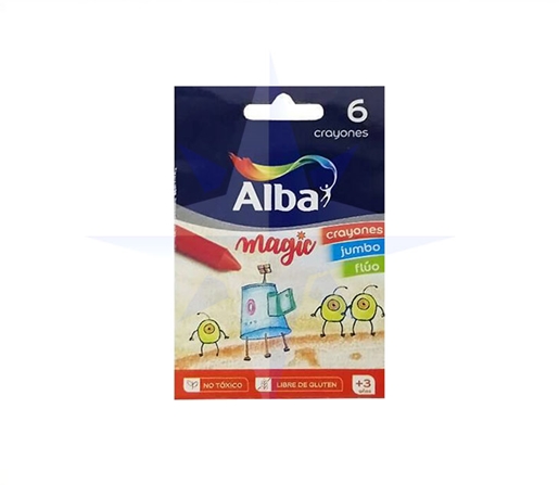 CRAYON DE CERA ALBA MAGIC JUMBO FLUO CJ X6
